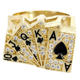 Cards 14K Gold Mens Ring