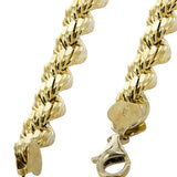 Solid Mens Rope Bracelet 14K Yellow Gold