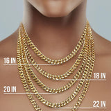 Gold Chain - Womens Semi Solid Miami Cuban L